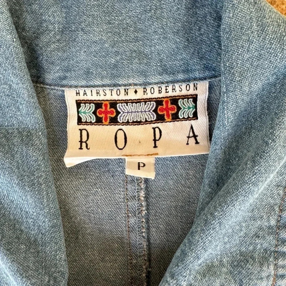 Vintage Hairston Roberson Western Denim Shirt womens size small - Picture 10 of 12